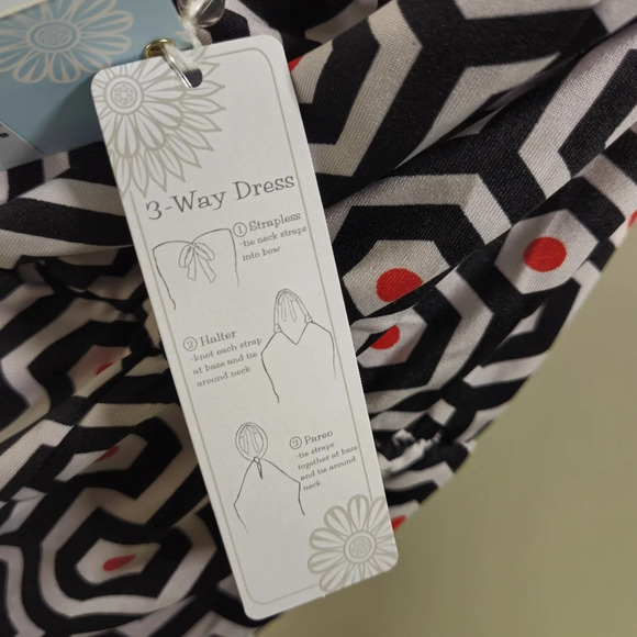 Mud Pie Leighton Maxi 3 Way Dress Geometric Design Size Small NWT - Picture 6 of 9